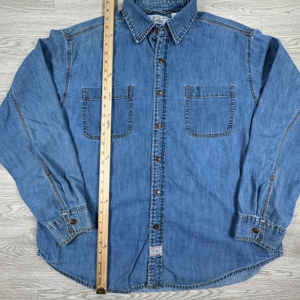 Levi Strauss Mens Shirt Denim Button Down Blue XL Long Sleeve Cotton Workwear - Picture 3 of 9